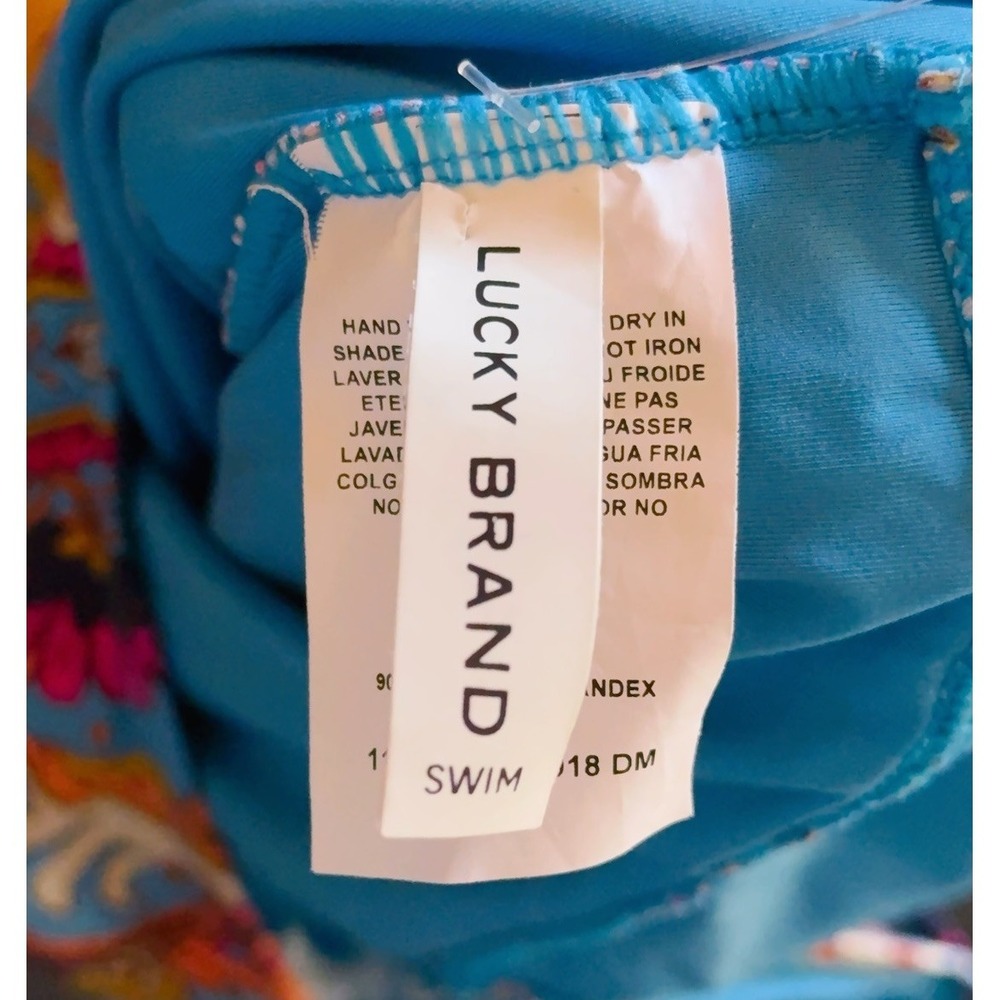 Lucky Brand One Piece Swimsuit Small Paisley Halter Tie Removable Cups NWOT - Picture 14 of 15